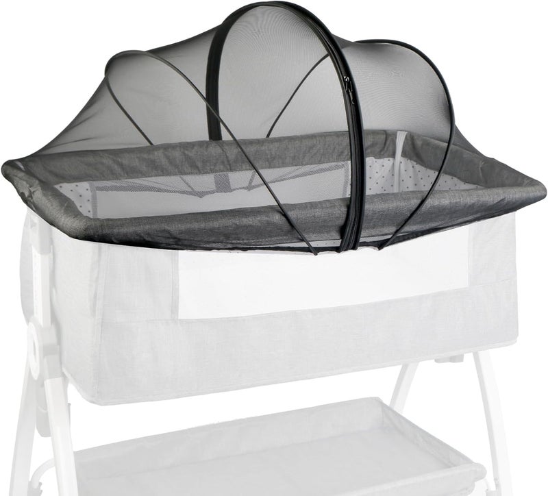 BEBONO Bassinet Cover to Keep Cats Out, Mosquito Net Cover with 2-Way Zipper for Baby Crib, Black - Image 1